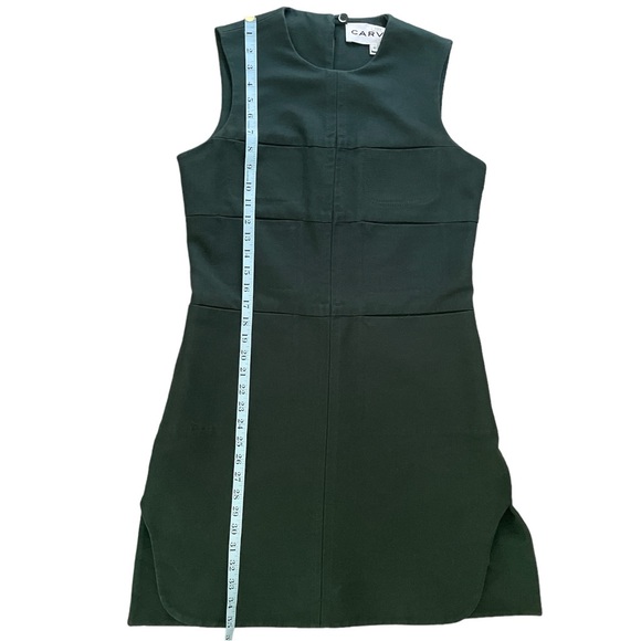 Carven Dexter Shift Dress dark green sleeveless cotton Sz: 40 Eur (US M / 12) - Picture 9 of 12